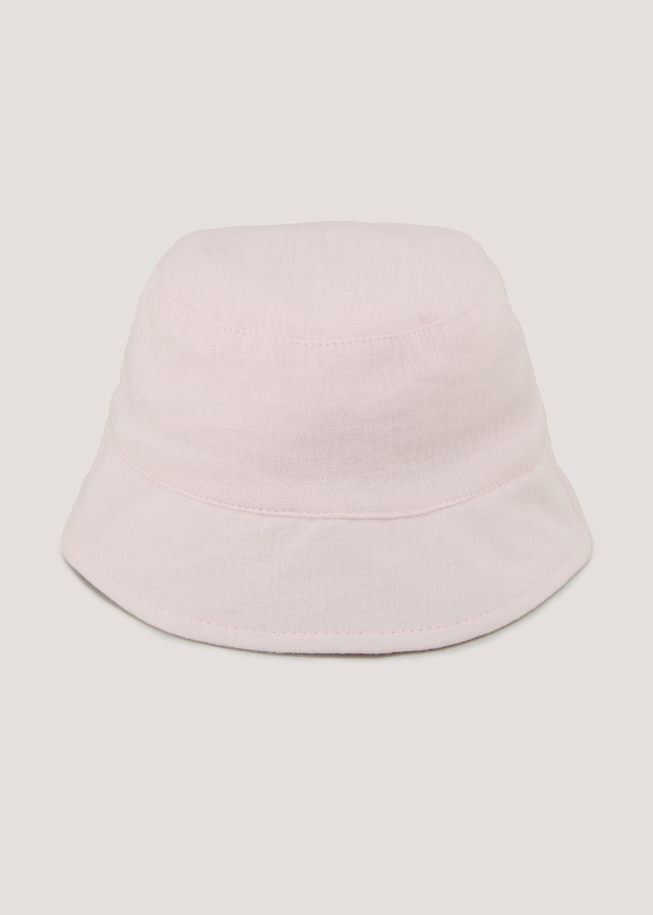 Girls Pink Linen Bucket Sun Hat (3-6yrs)