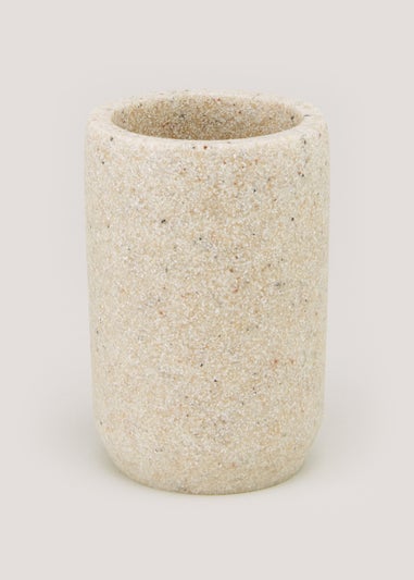 Beige Sandstone Effect Tumbler (11cm x 9.5cm x 9.5cm)