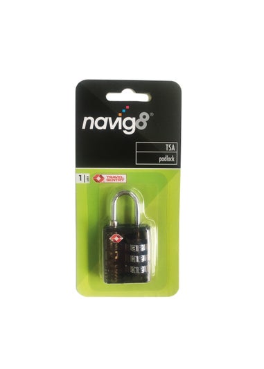Navig8 TSA Combination Travel Padlock (16cm x 7.5cm x 2cm)