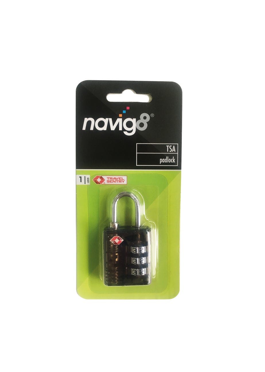 Navig8 TSA Combination Travel Padlock (16cm x 7.5cm x 2cm)