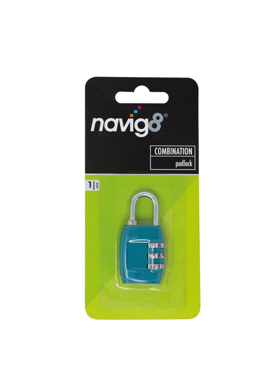 Navig8 Combination Travel Padlock (16cm x 7.5cm x 1cm)