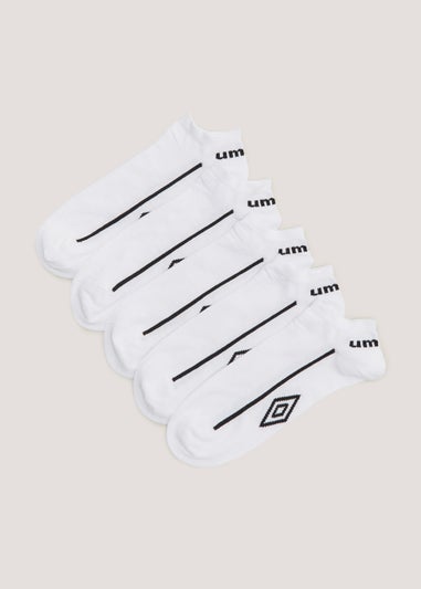 Umbro 5 Pack White Trainer Socks