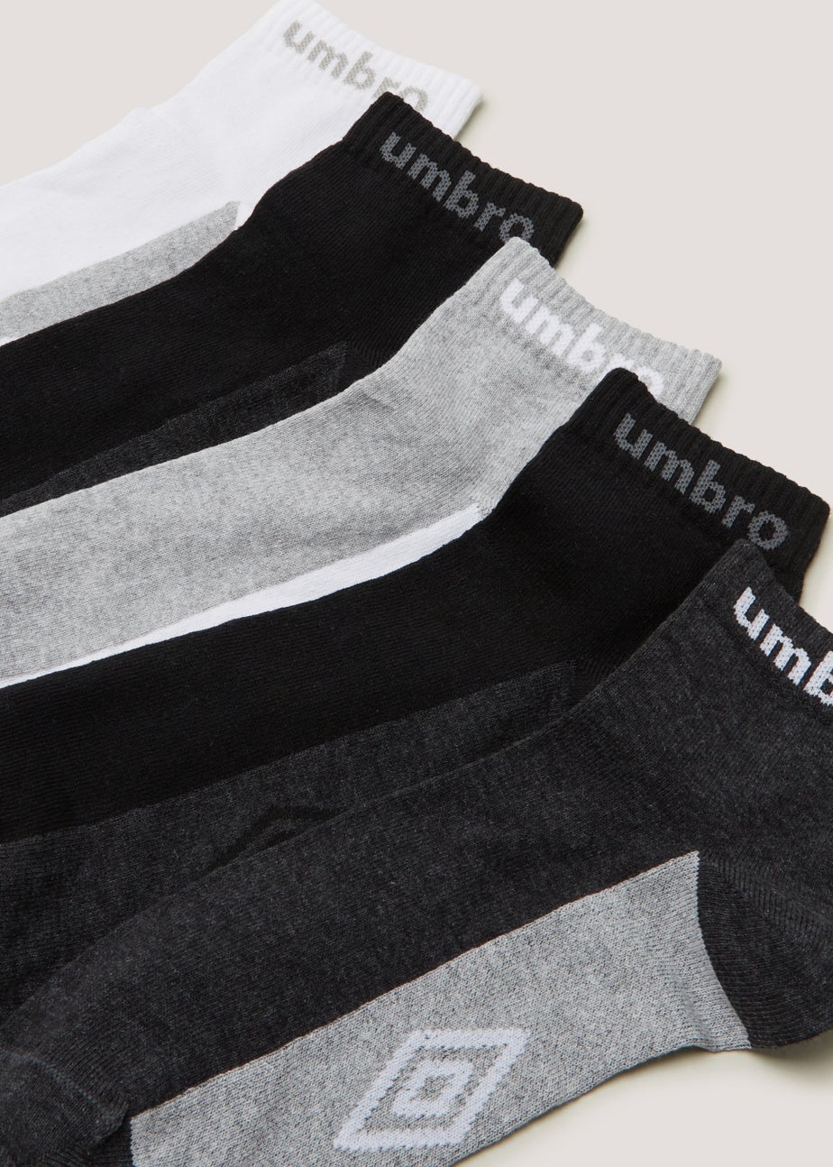 Umbro 5 Pack Multicoloured Quarter Socks