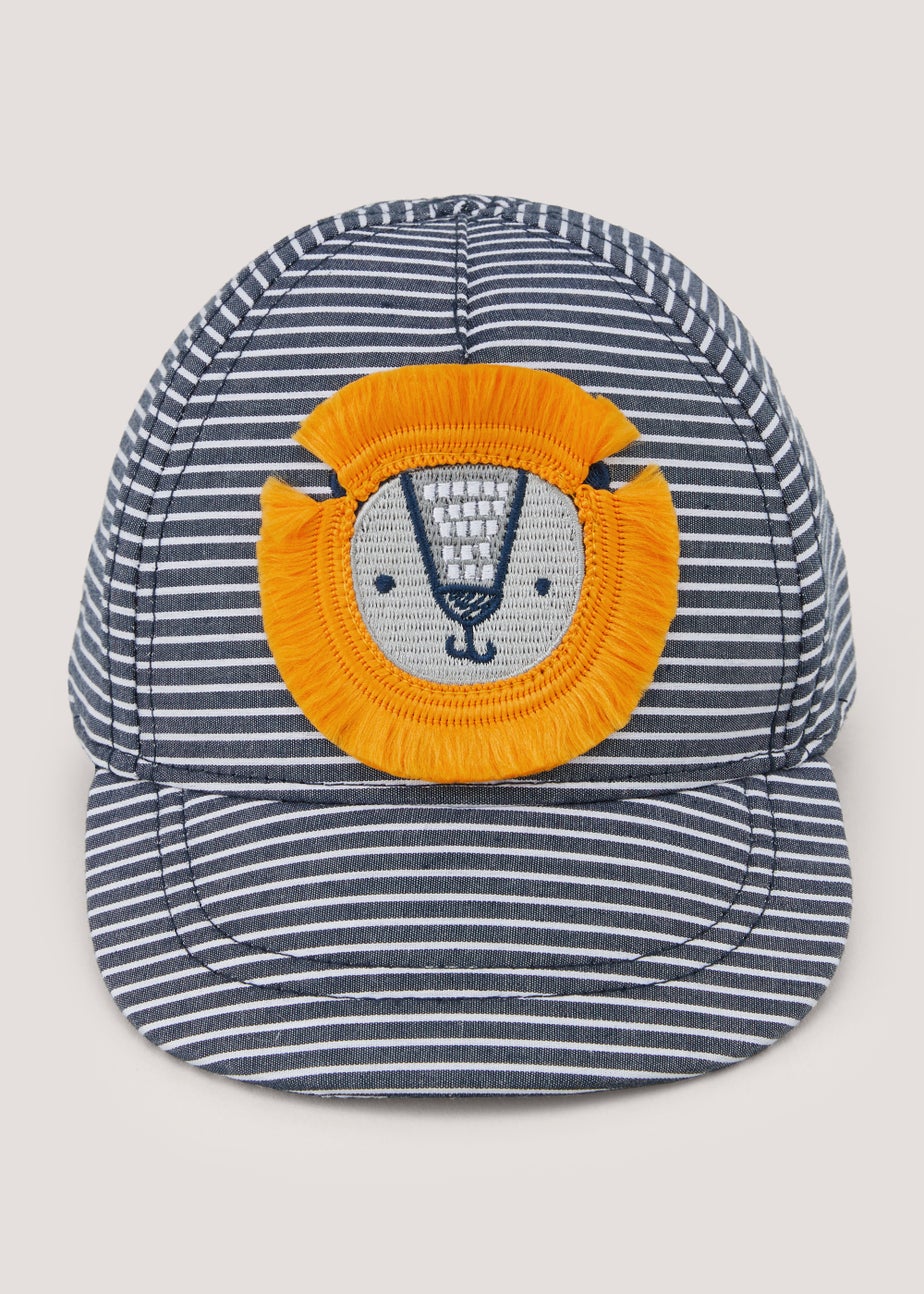 Blue Stripe Lion Baby Cap (Newborn-2yrs)