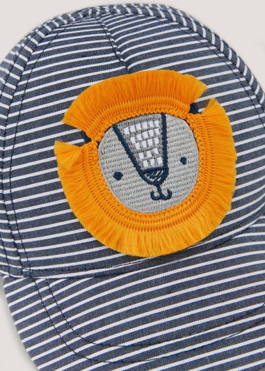Blue Stripe Lion Baby Cap (Newborn-2yrs)