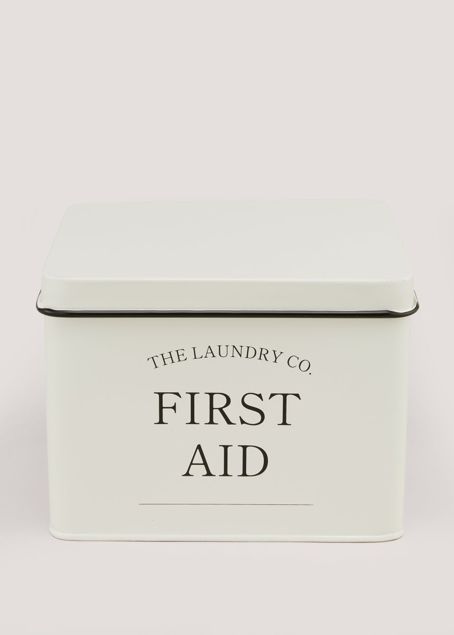 Cream Metal The Laundry Co First Aid Tin
