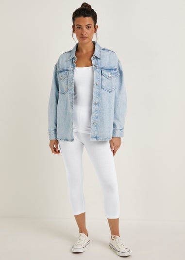 White Cropped Leggings