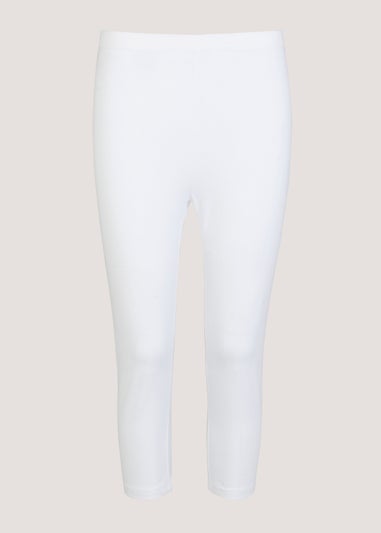 White Cropped Leggings
