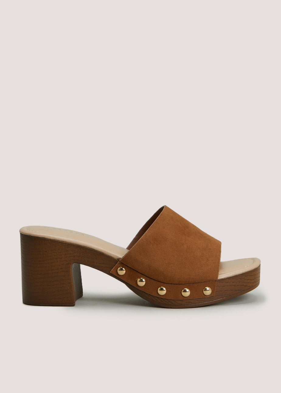 Tan Stud Clogs