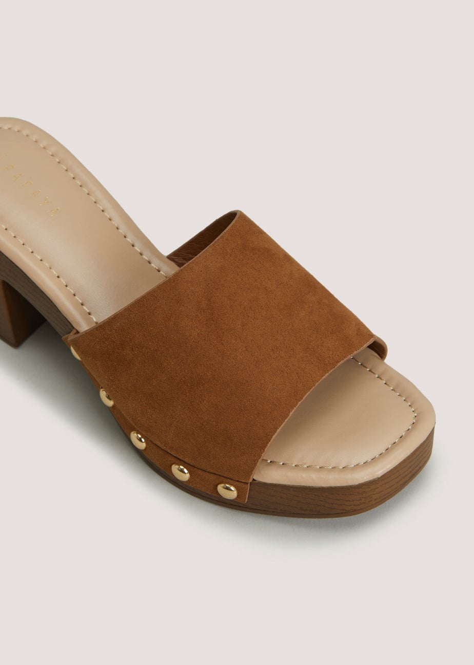 Tan Stud Clogs