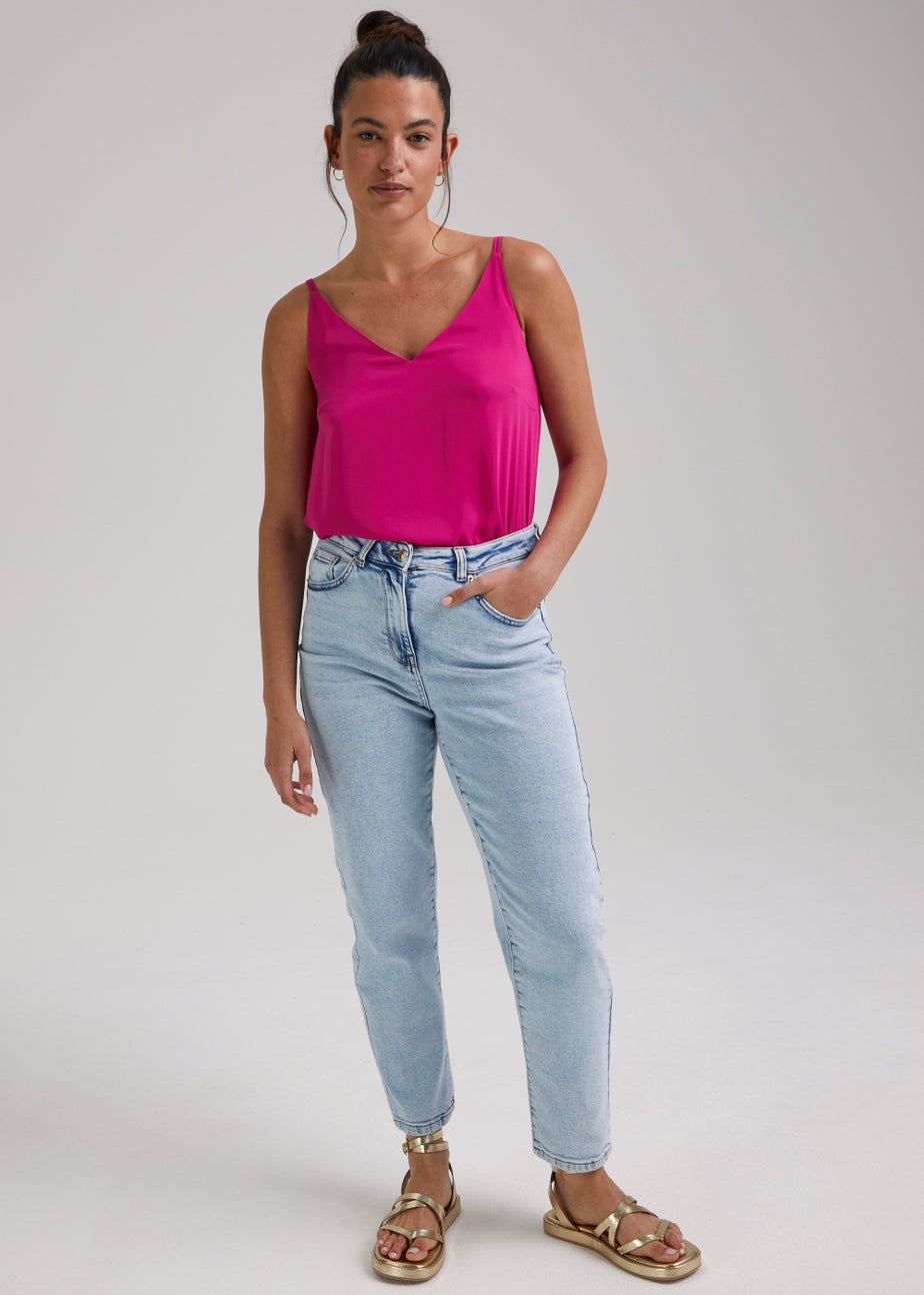 Ava Bleach Wash Mom Jeans (Long Length)