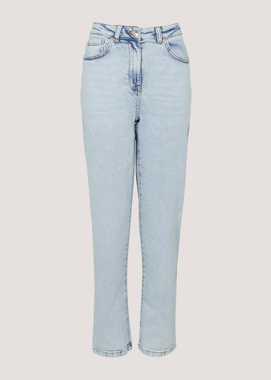 Ava Bleach Wash Mom Jeans (Long Length)