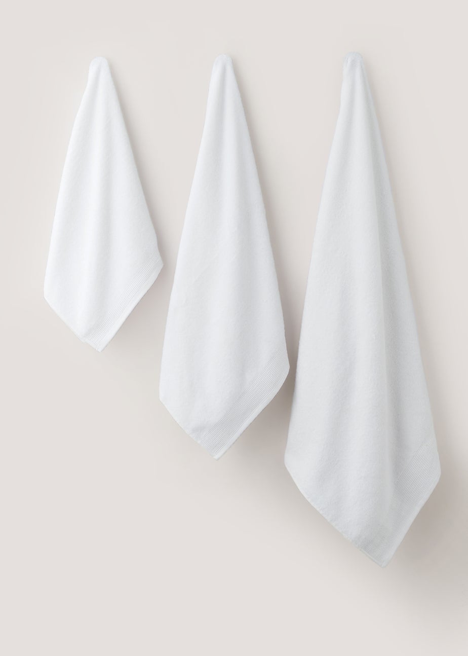 White Low Twist 100% Cotton Towels