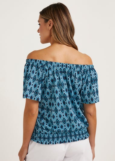 Blue Tile Print Top