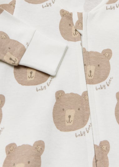 Baby Neutral Bear Print Sleepsuit (Newborn-18mths)