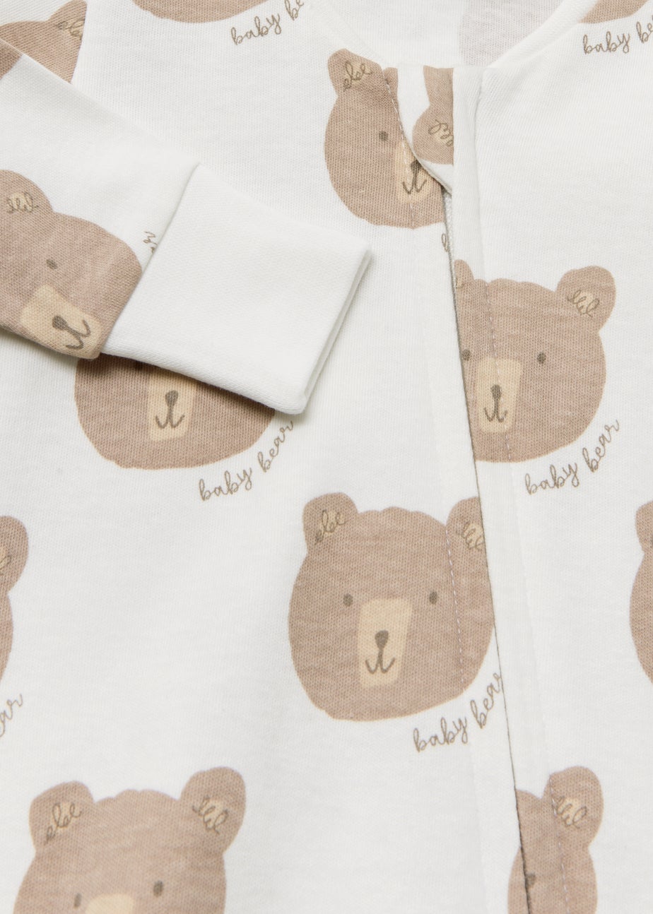 Baby Neutral Bear Print Sleepsuit (Newborn-18mths)