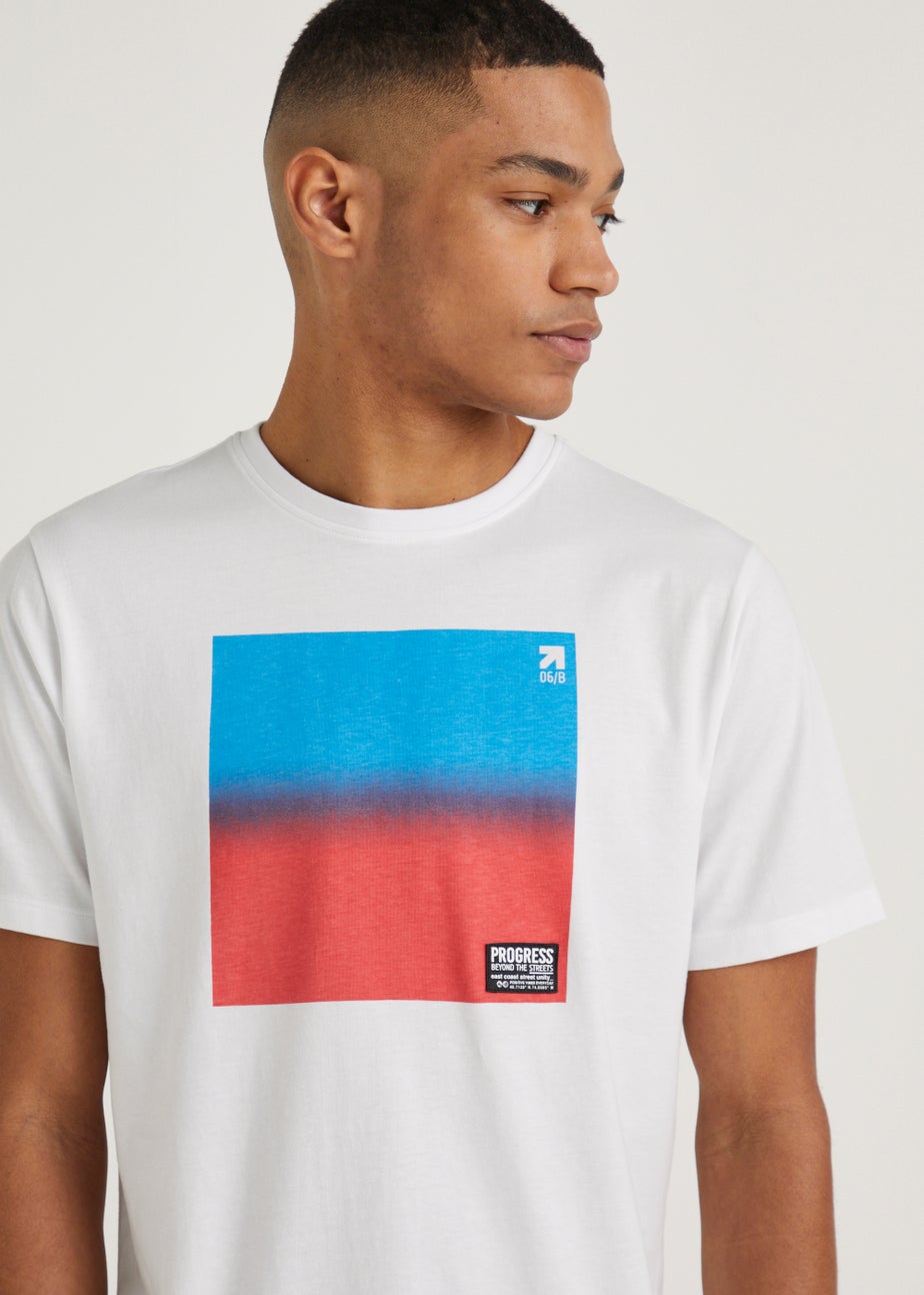 US Athletic White Ombre Print T-Shirt