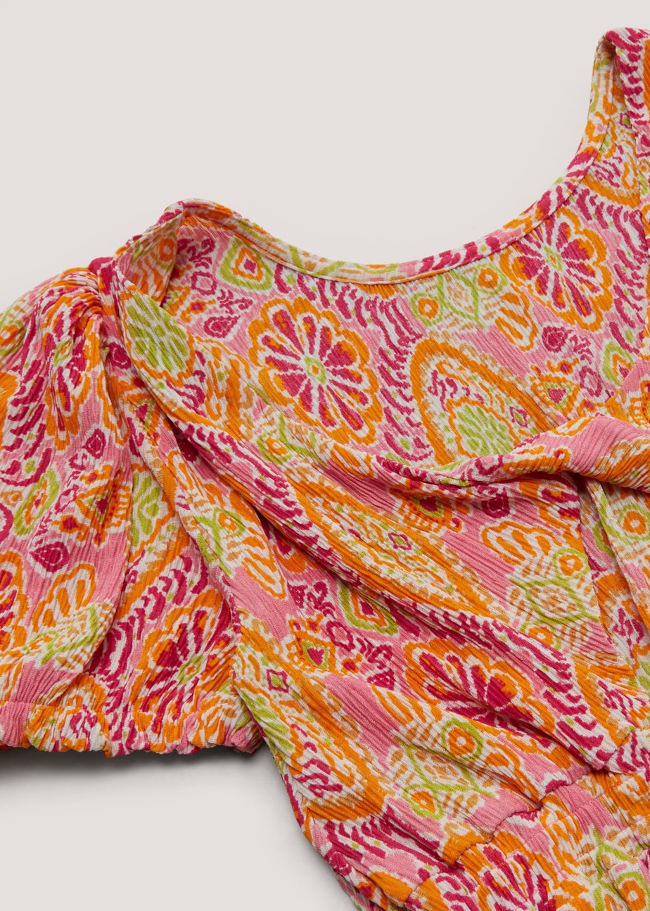 Girls Green Plisse Jumpsuit (4-13yrs)