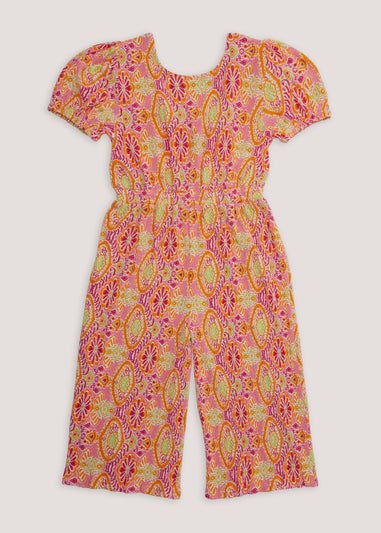 Girls Green Plisse Jumpsuit (4-13yrs)