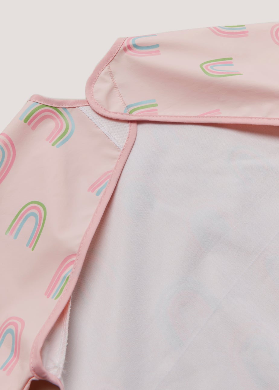 Pink Rainbow Coverall Weaning Bib