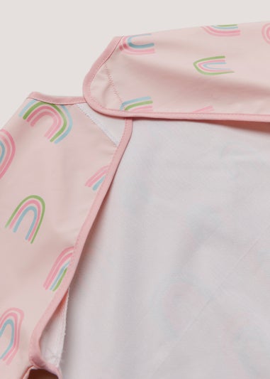 Pink Rainbow Coverall Weaning Bib