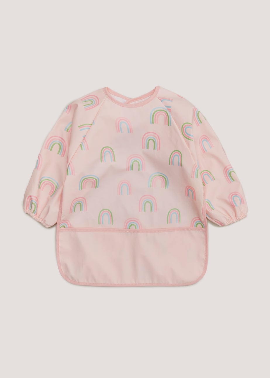 Pink Rainbow Coverall Weaning Bib