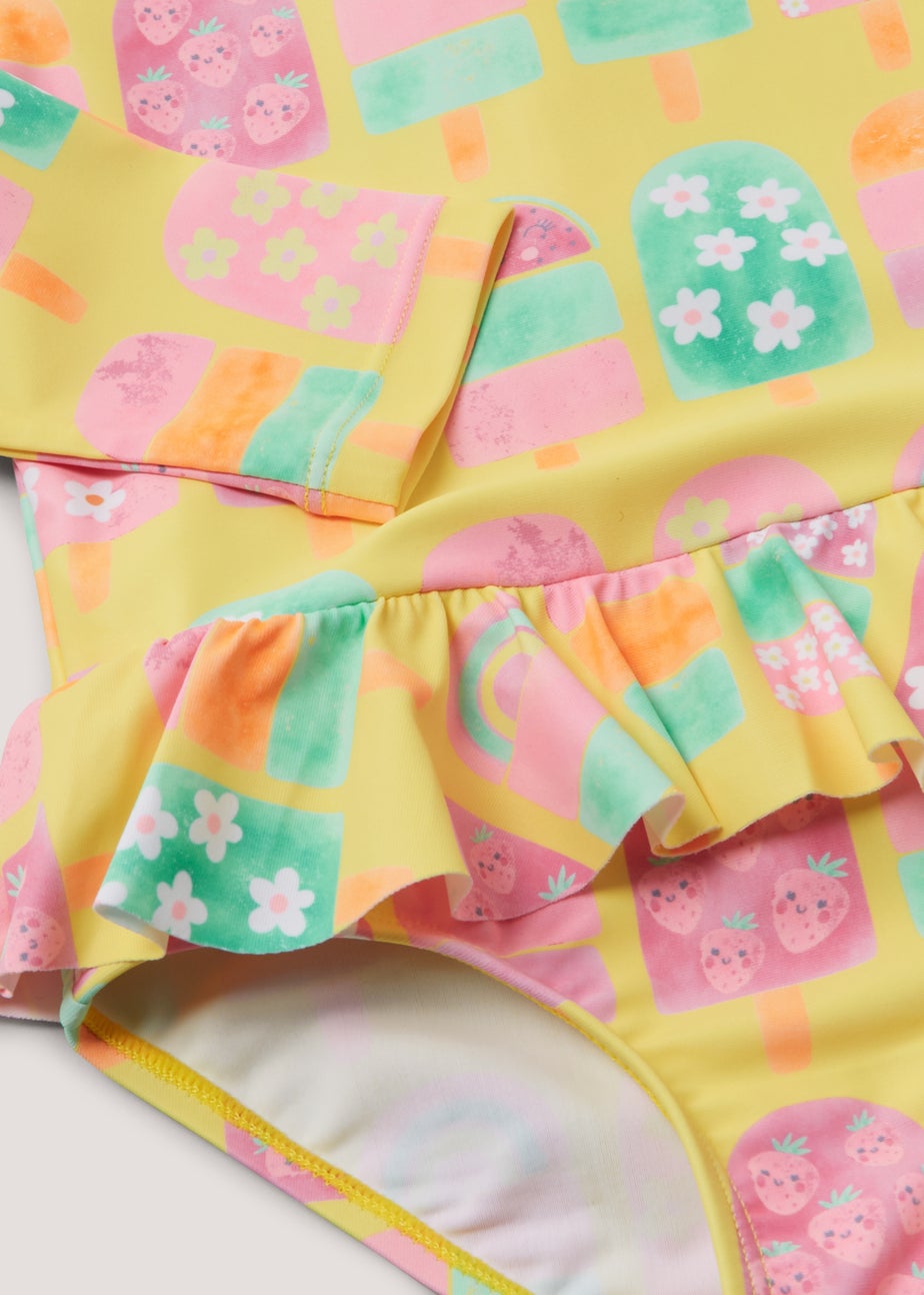 Girls Yellow Ice Lolly Surf Suit (3mths-6yrs)