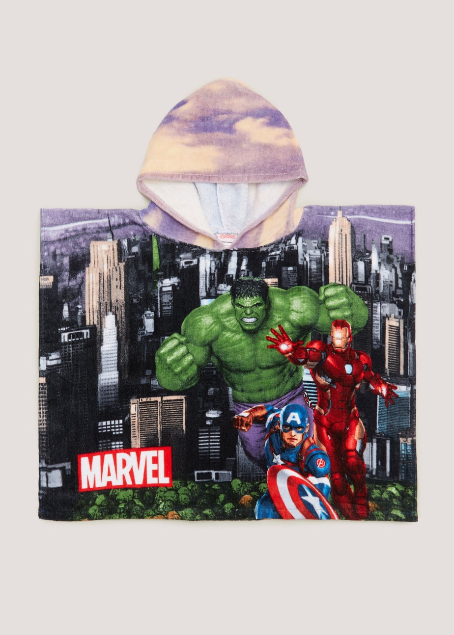 Kids Multicoloured Marvel Hooded Beach Towel Poncho (9mths-6yrs)
