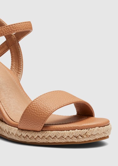NOVO Tan Booma Cork Wedge Sandals
