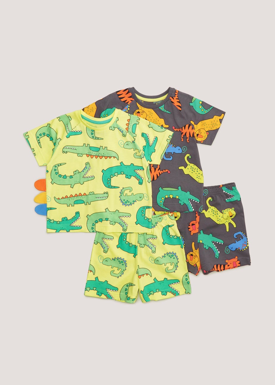 Boys 2 Pack 3D Spike Short Pyjama Sets (9mths-5yrs)