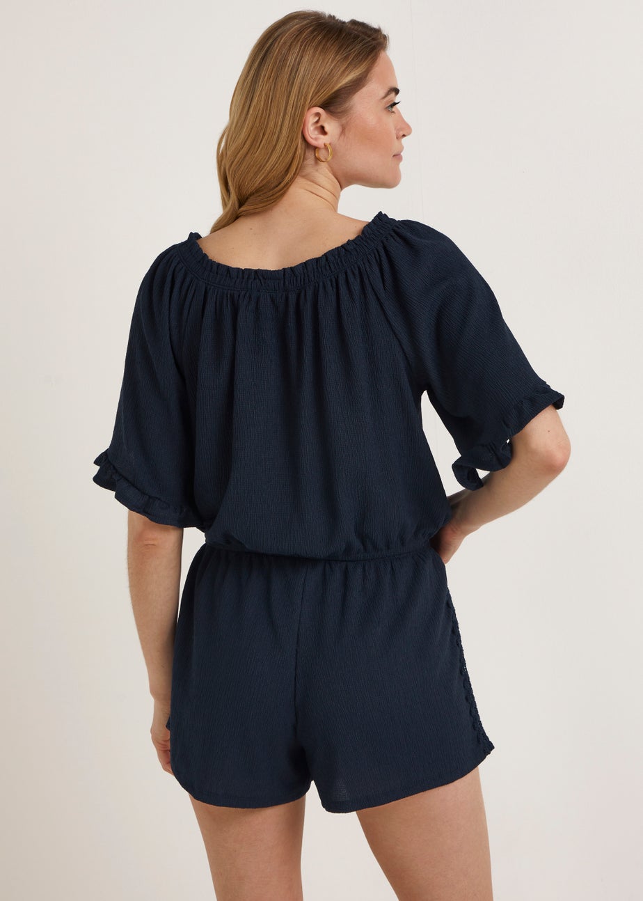 Navy Lace Co-Ord Shorts