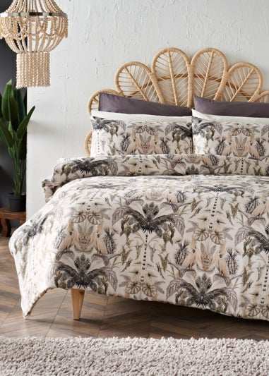 Natural Cockatoo Print 100% Cotton Duvet Cover