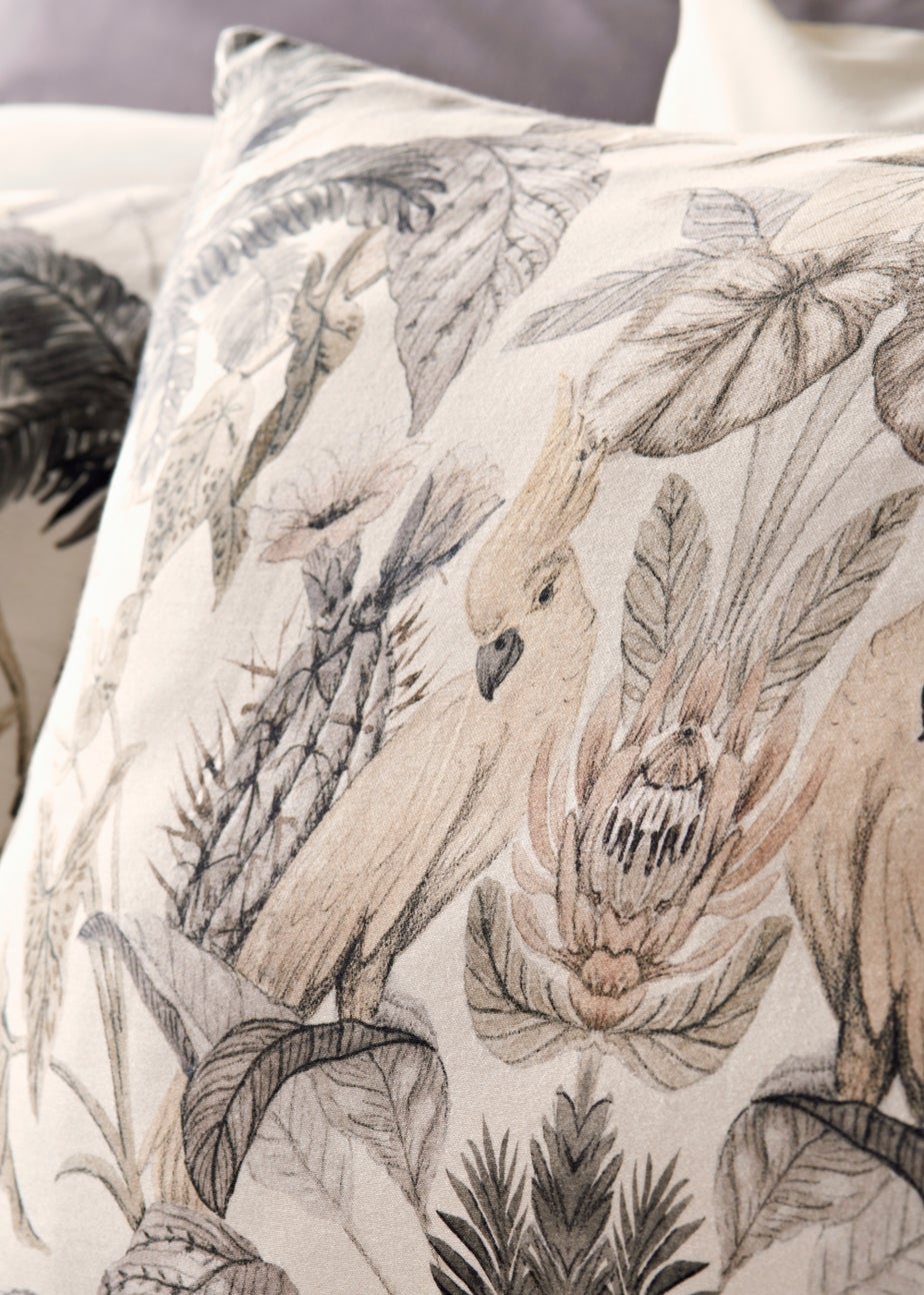 Natural Cockatoo Print 100% Cotton Duvet Cover