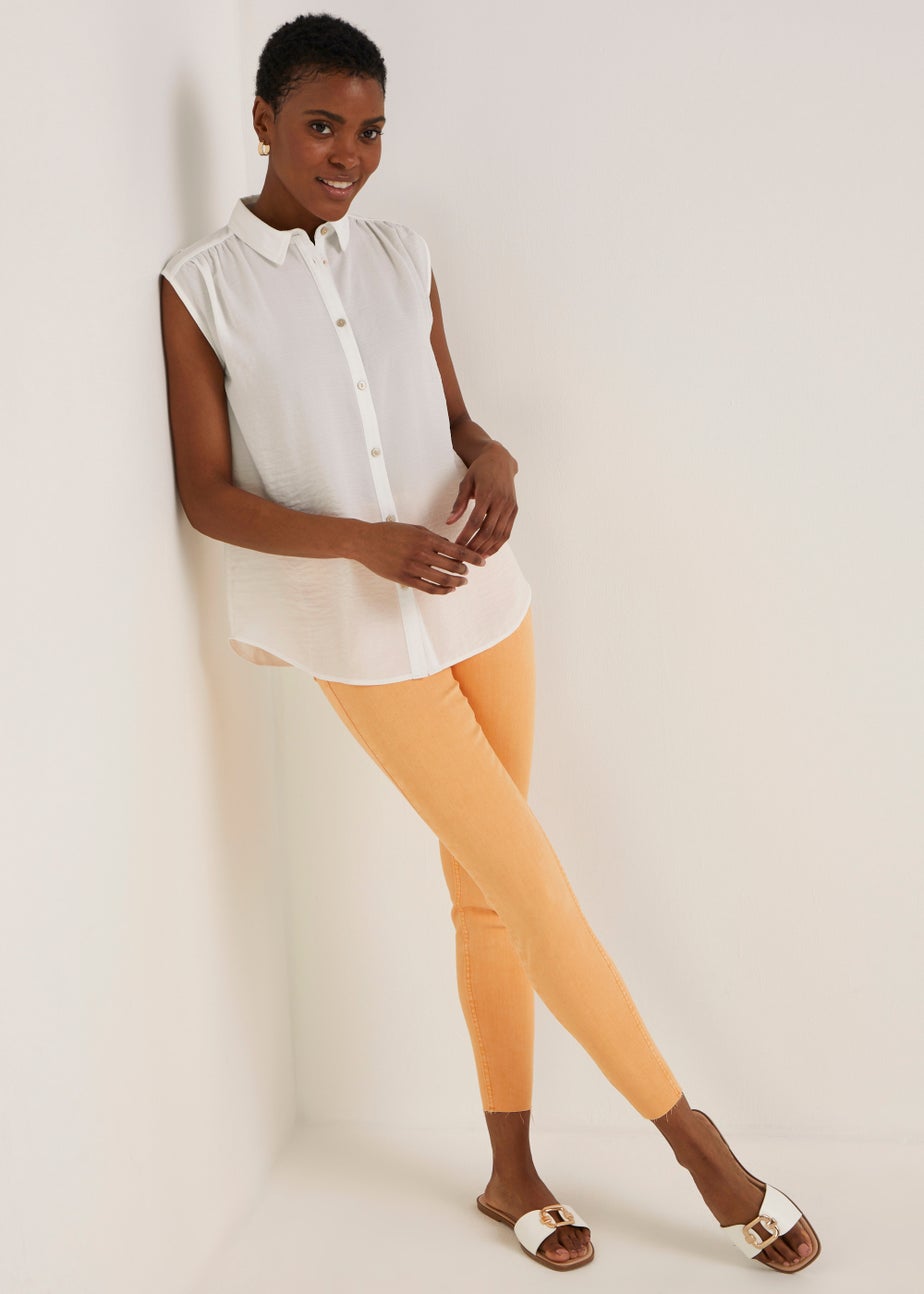 April Orange Ankle Grazer Super Skinny Jeans