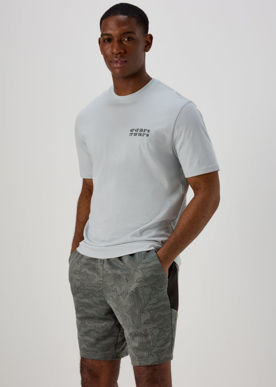 US Athletic Charcoal Code Print Shorts