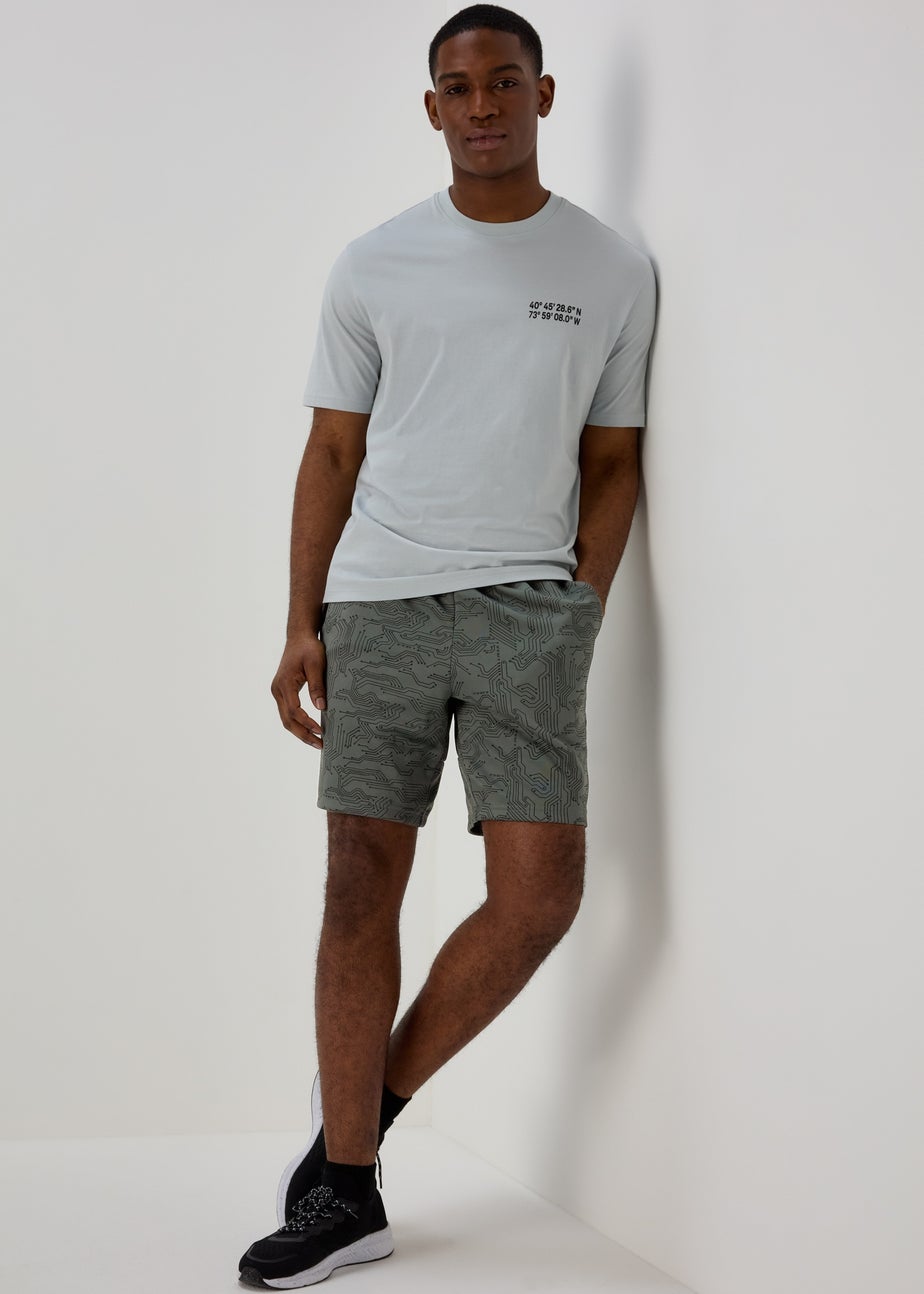 US Athletic Charcoal Code Print Shorts