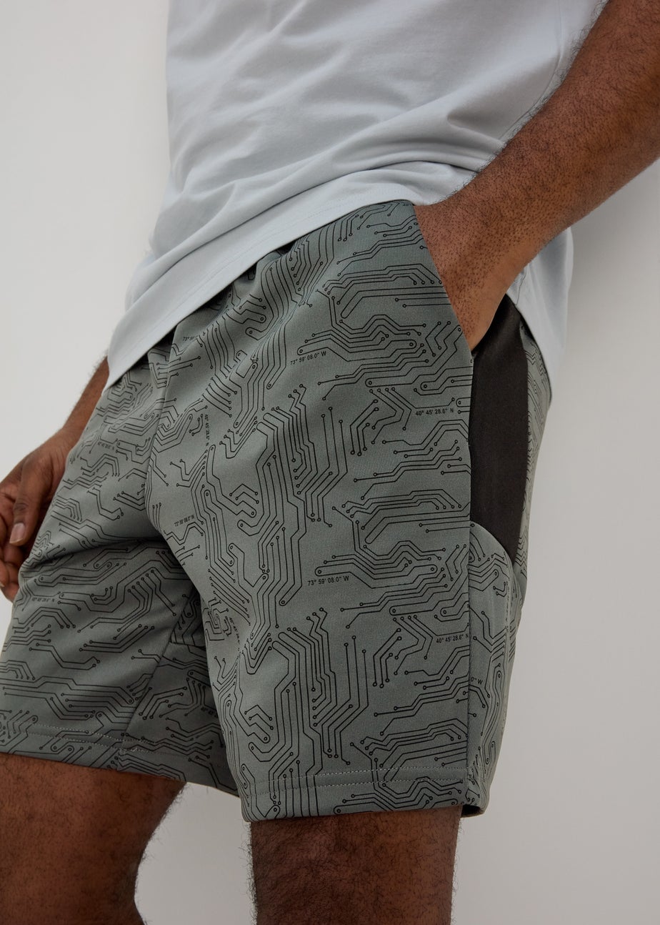 US Athletic Charcoal Code Print Shorts