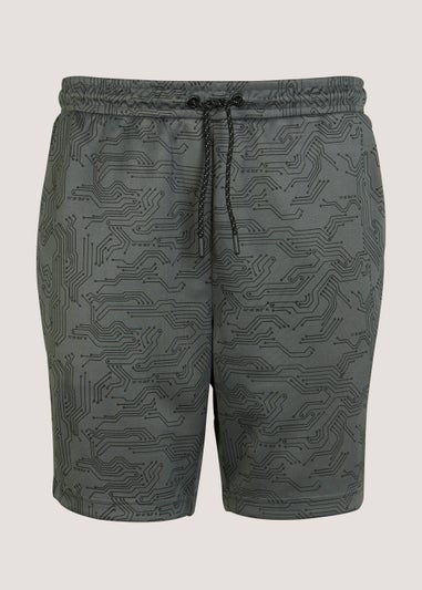 US Athletic Charcoal Code Print Shorts