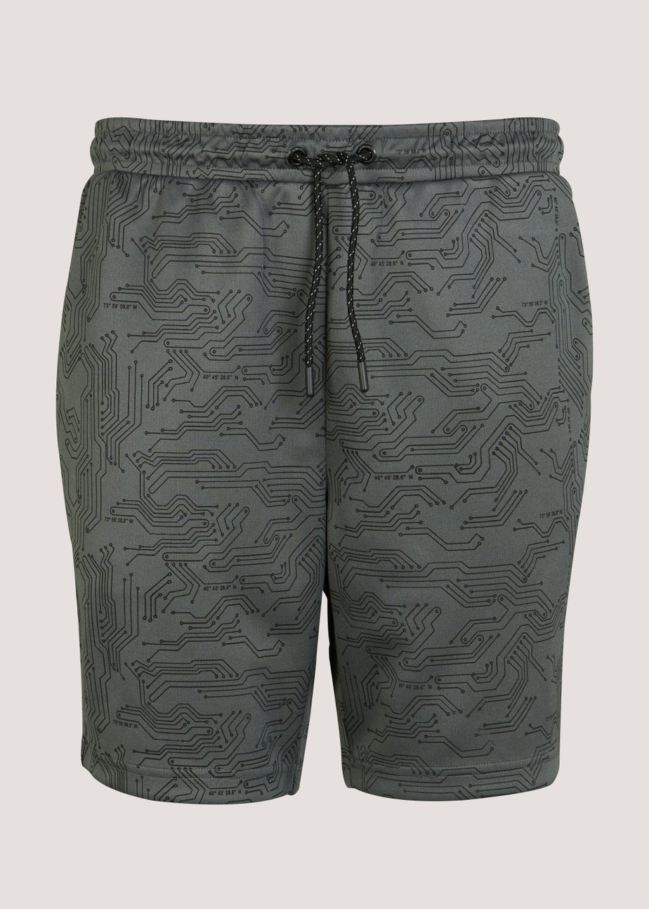 US Athletic Charcoal Code Print Shorts