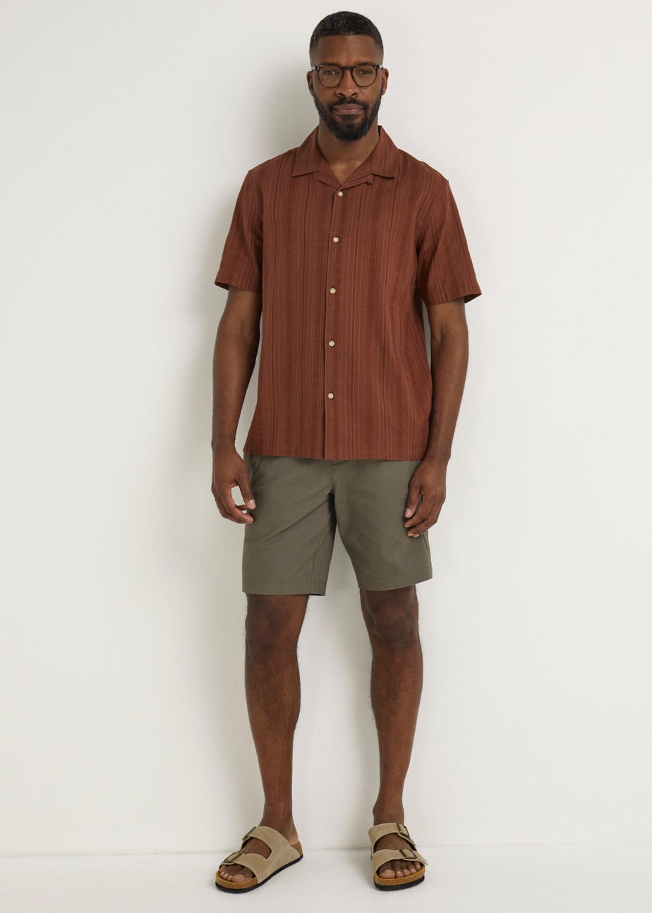 Rust Textured Short Sleeve Shirt
