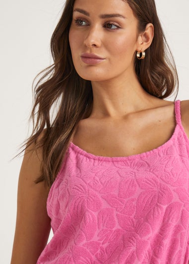 Pink Towelling Playsuit