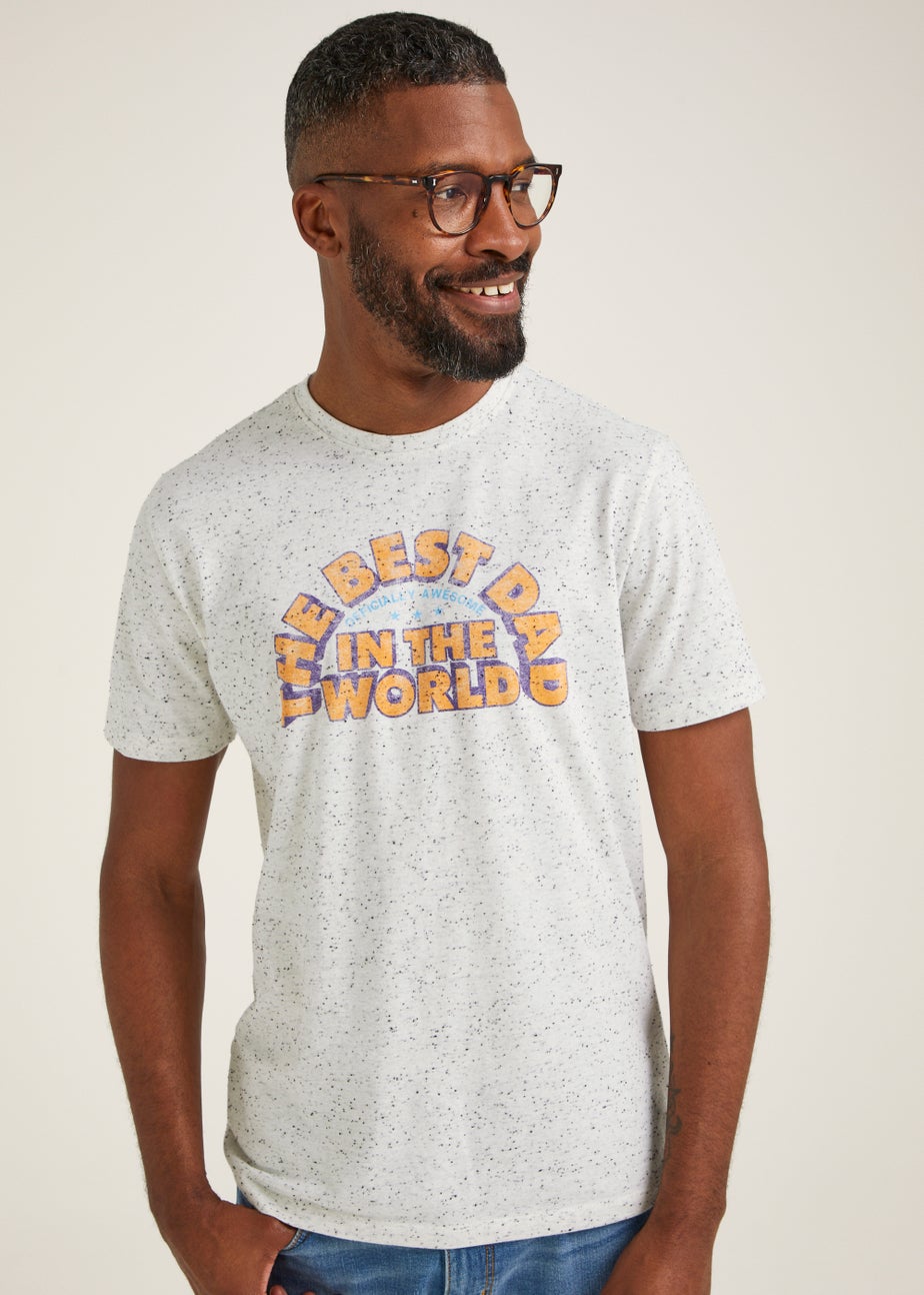 Ecru Best Dad Print T-Shirt
