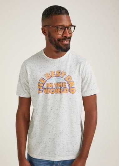 Ecru Best Dad Print T-Shirt