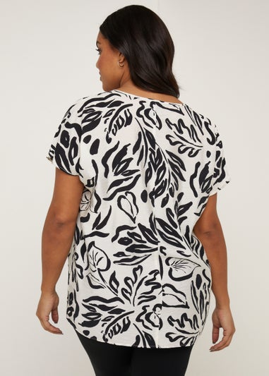 Papaya Curve Black & White Kaftan Top