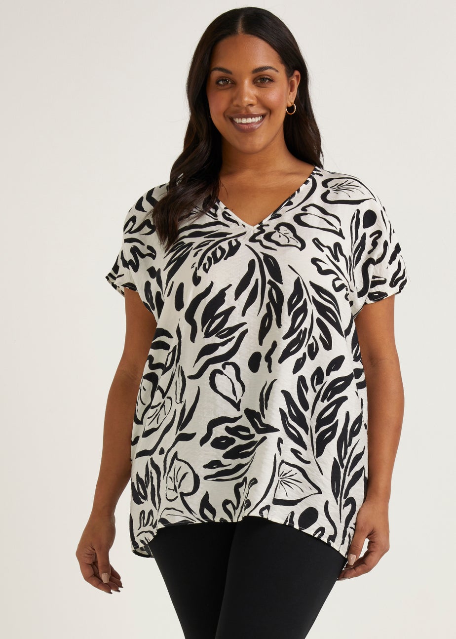 Papaya Curve Black & White Kaftan Top