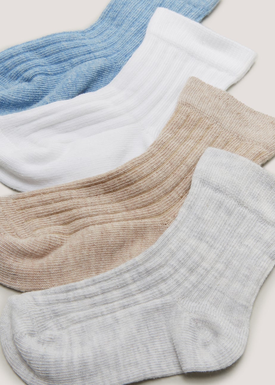 4 Pack Tonal Baby Socks (Newborn-12mths)
