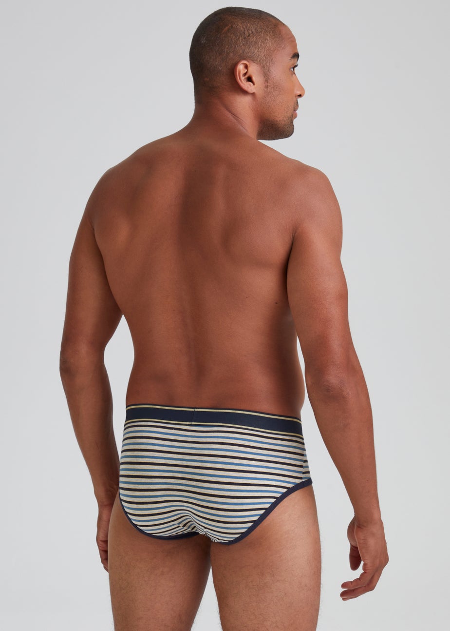 4 Pack Navy Stripe Briefs
