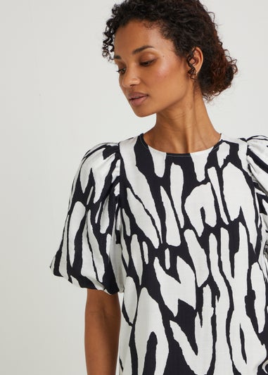 Et Vous Black Animal Print Midi Dress