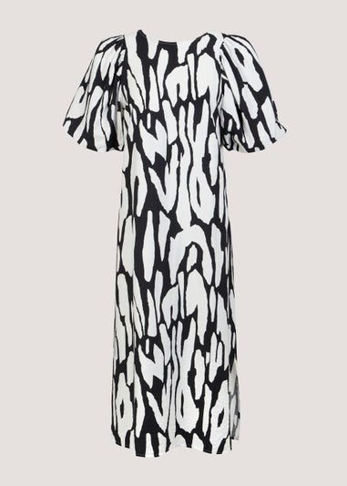 Et Vous Black Animal Print Midi Dress