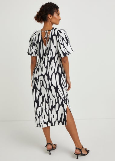 Et Vous Black Animal Print Midi Dress